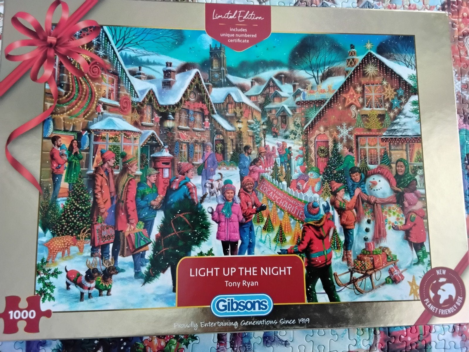 GIBSONS KERST PUZZEL 1000 STUKJES, Ophalen of Verzenden, Gebruikt