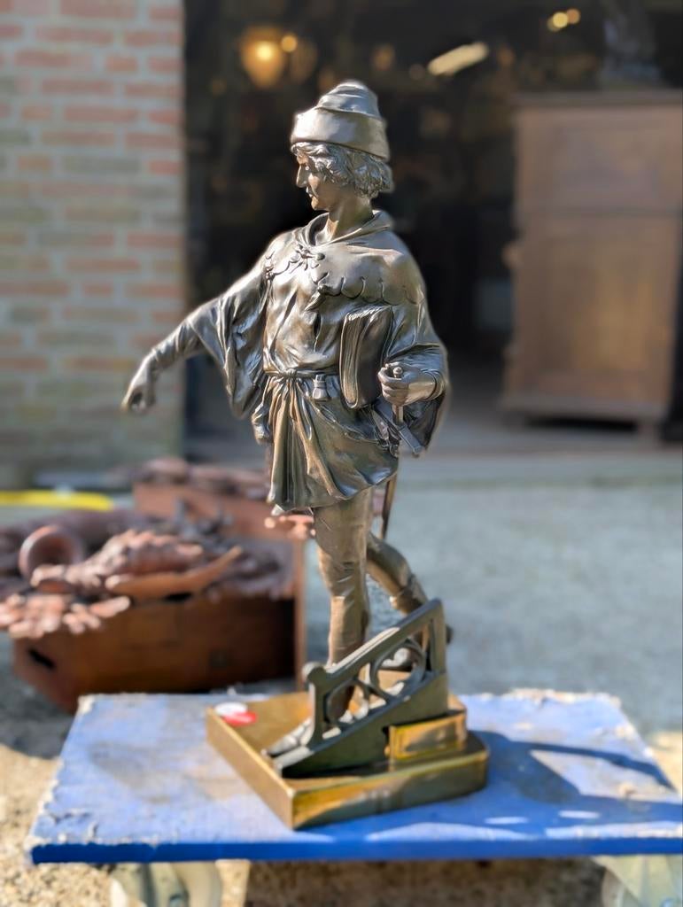 Groot bronzen beeld 63 cm.hoog €685., Antiek en Kunst, Ophalen
