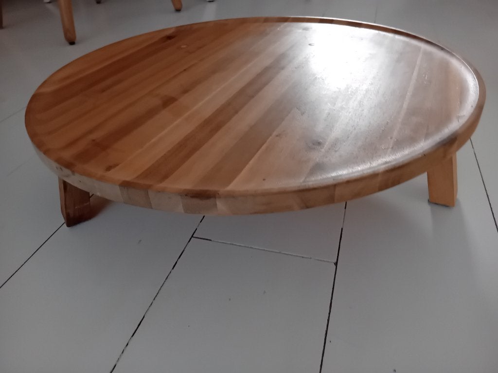 IKEA SKOGSTA serveerstandaard, acaciahout, Gebruikt, Overige typen, Rond, Ophalen of Verzenden