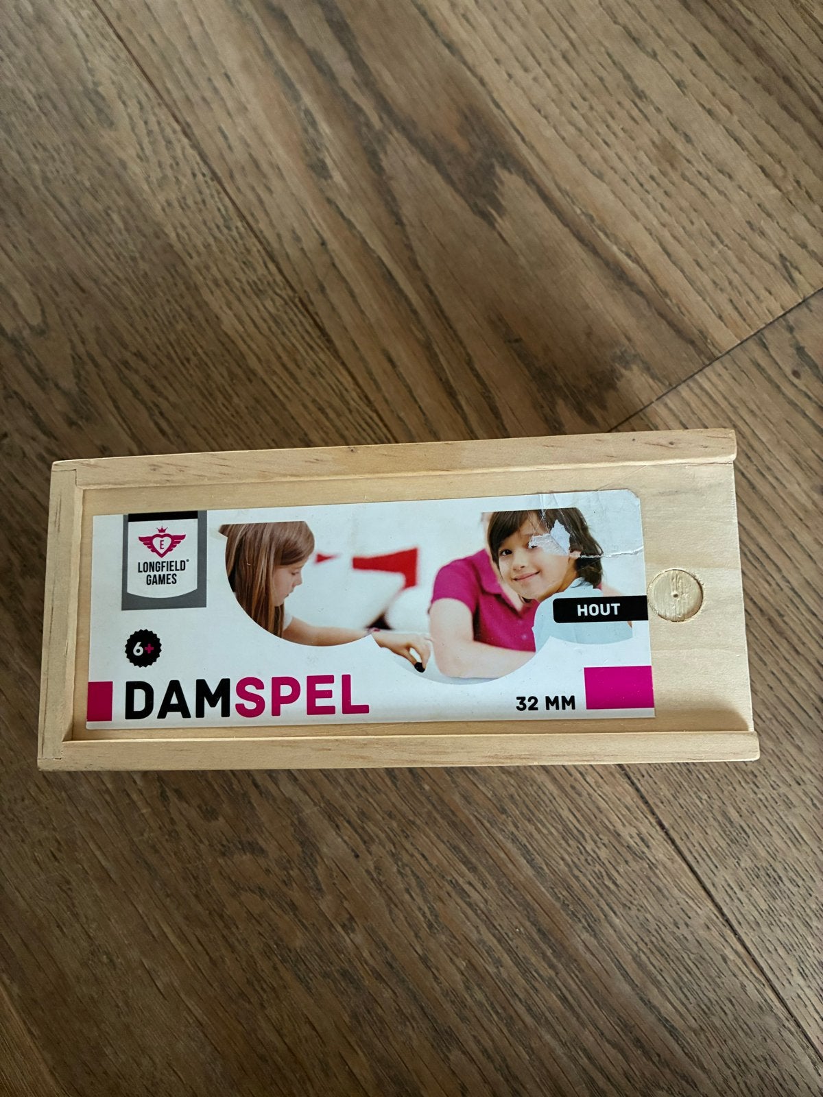 Houten Damspel van Longfield Games, Een of twee spelers, Ophalen, Gebruikt