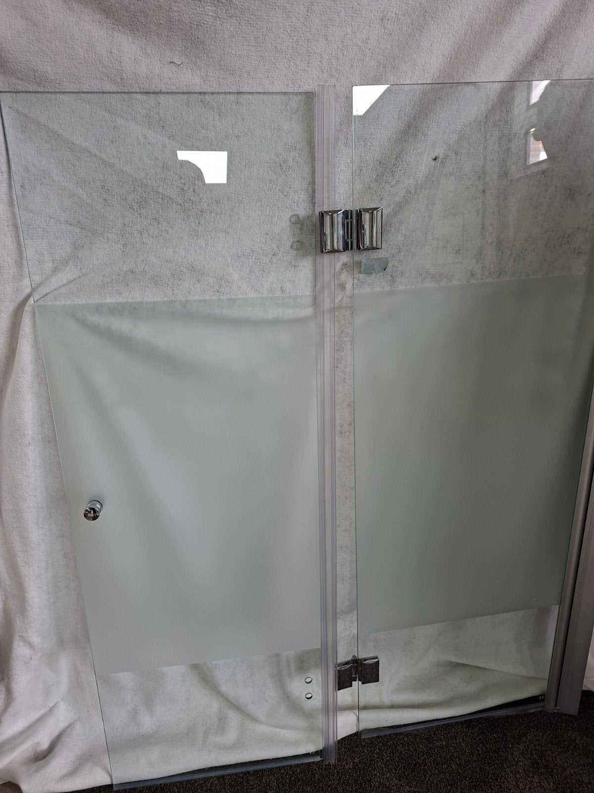 Douche scherm scharnierend, Ophalen, Gebruikt, Glas