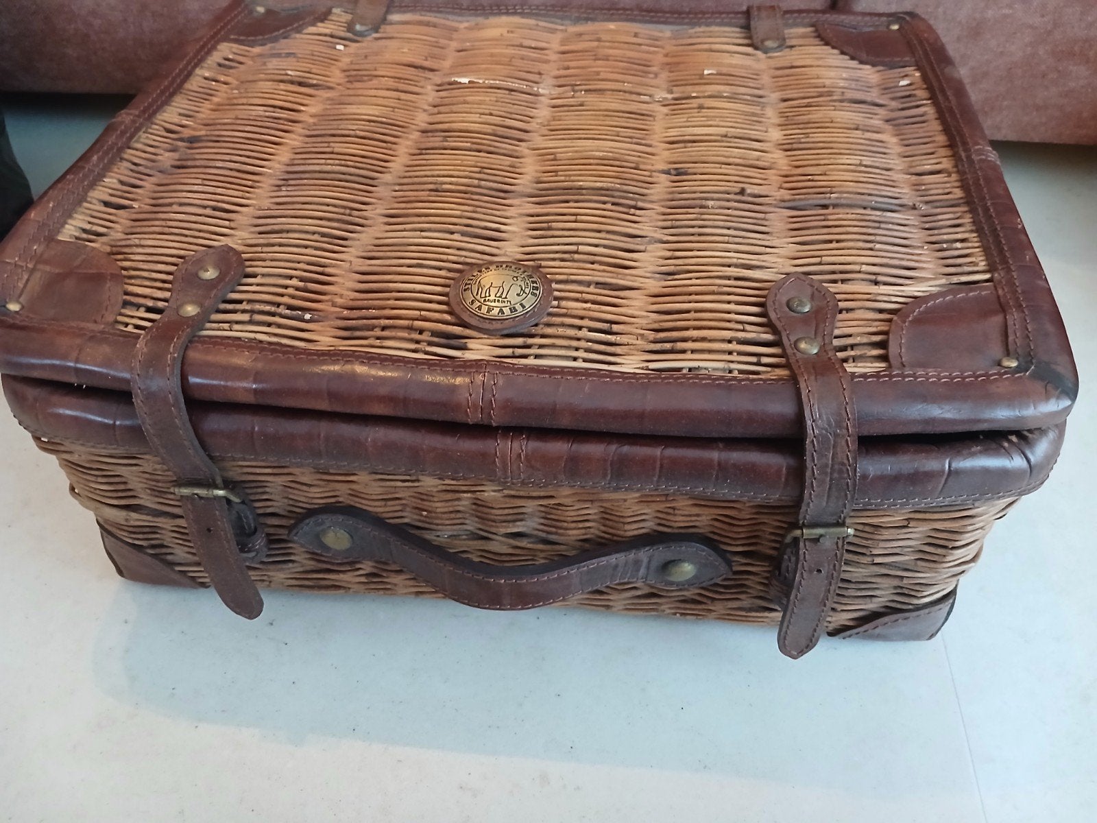 Exclusieve Vintage Stiles Brothers "Safari" Rieten Koffer /, Ophalen of Verzenden, Gebruikt, Zonder inhoud