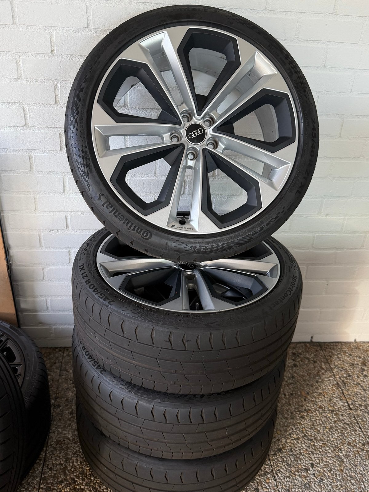 Audi sport velgen A6 Q5 21’ inch Continental SportContact 7, Ophalen, Banden en Velgen, 21 inch, Personenwagen