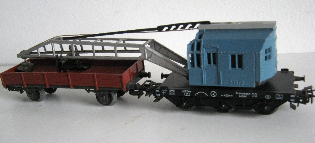 Marklin H0 kraanwagen no 4611 met lage bak no 4503, Wisselstroom, Gebruikt, Wagon, Ophalen of Verzenden