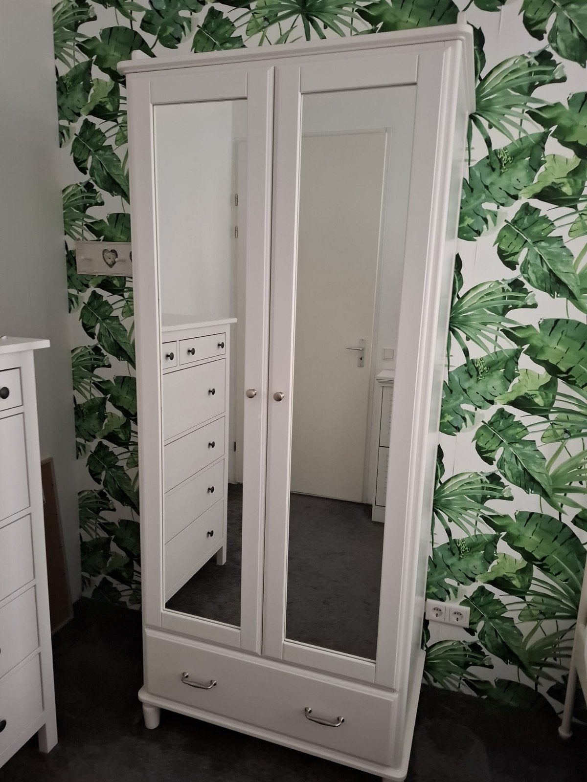 Witte kledingkast met spiegels Ikea, Ophalen, 200 cm of meer, 50 tot 100 cm, 50 tot 75 cm