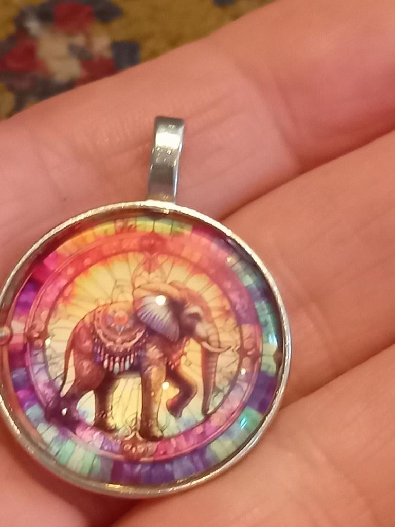 Hanger met olifant en regenboogkleuren, Ophalen of Verzenden, Nieuw, Glas of Kristal, Dier