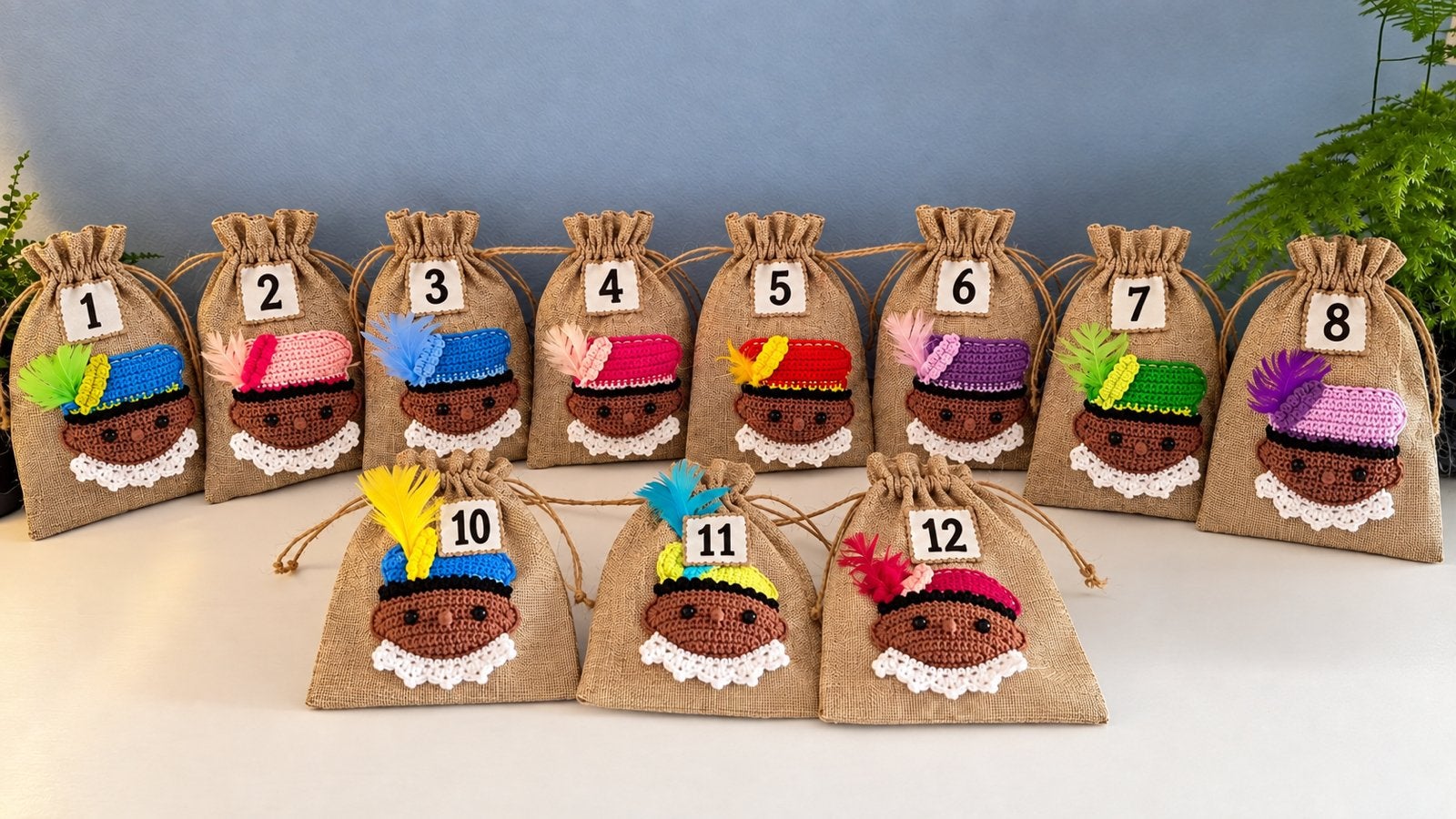 Pepernoot traktatie zakjes met gehaakt pietje, Diversen, Ophalen of Verzenden, Nieuw