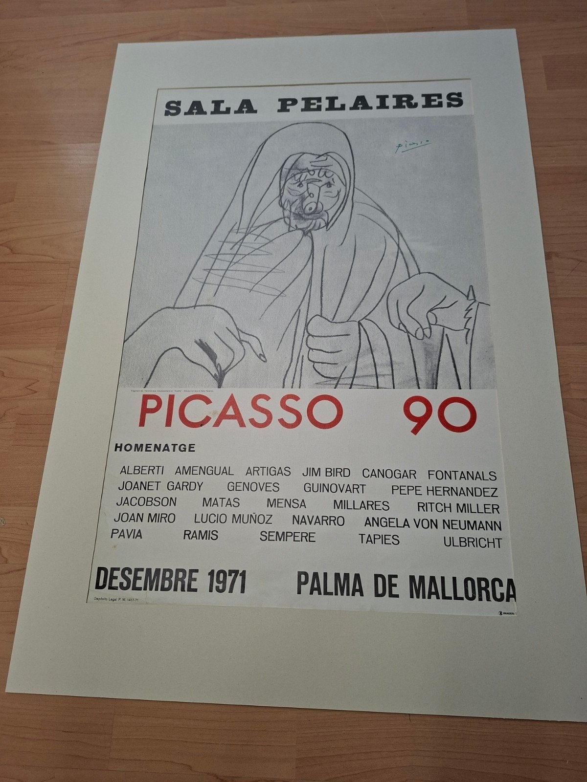 Originele Picasso affiche - Homenatge Picasso 90 (1971), Ophalen of Verzenden