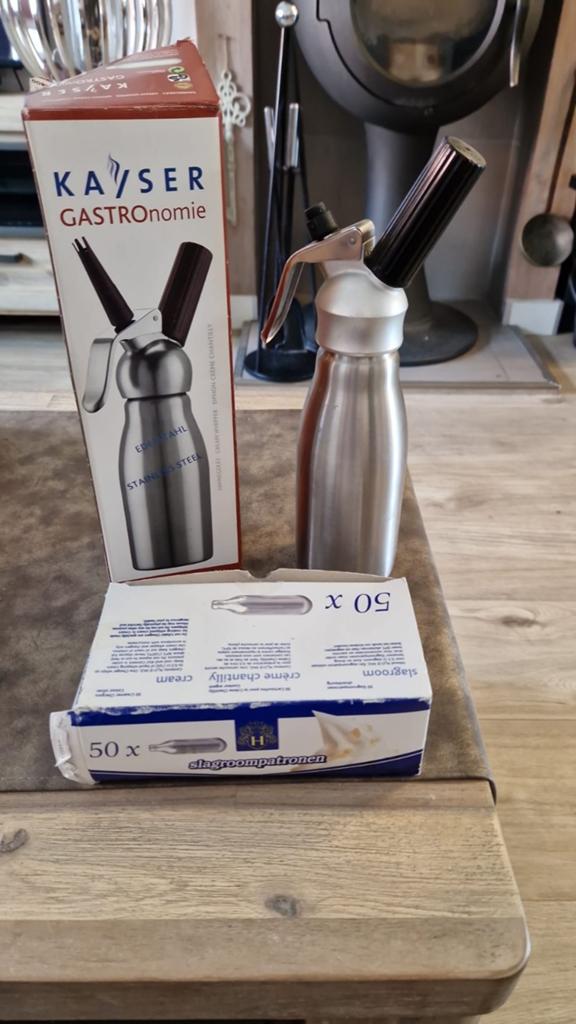 Kayser Gastronomie Slagroomspuit met 50 patronen, Overige typen, Ophalen of Verzenden, Metaal, Overige merken
