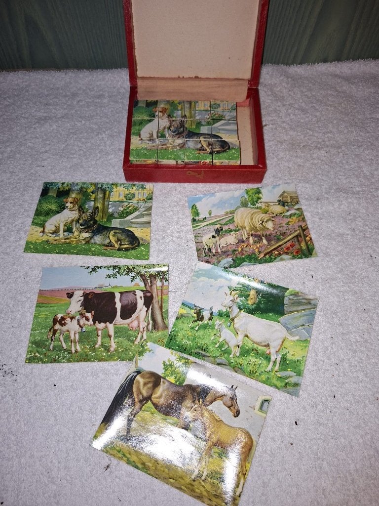oude houten blokkendoos, begin 1900, Ophalen of Verzenden