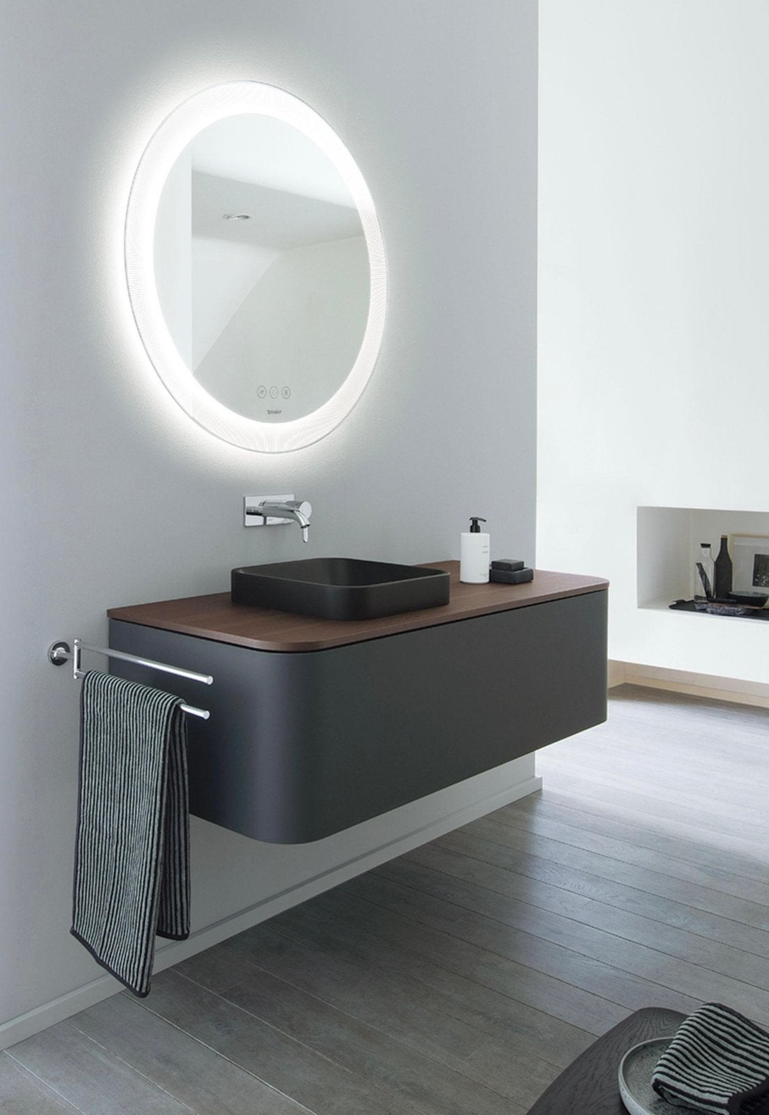 Duravit Happy D.2 Plus badkamerspiegel Ø 70 cm, Ophalen of Verzenden, Zo goed als nieuw