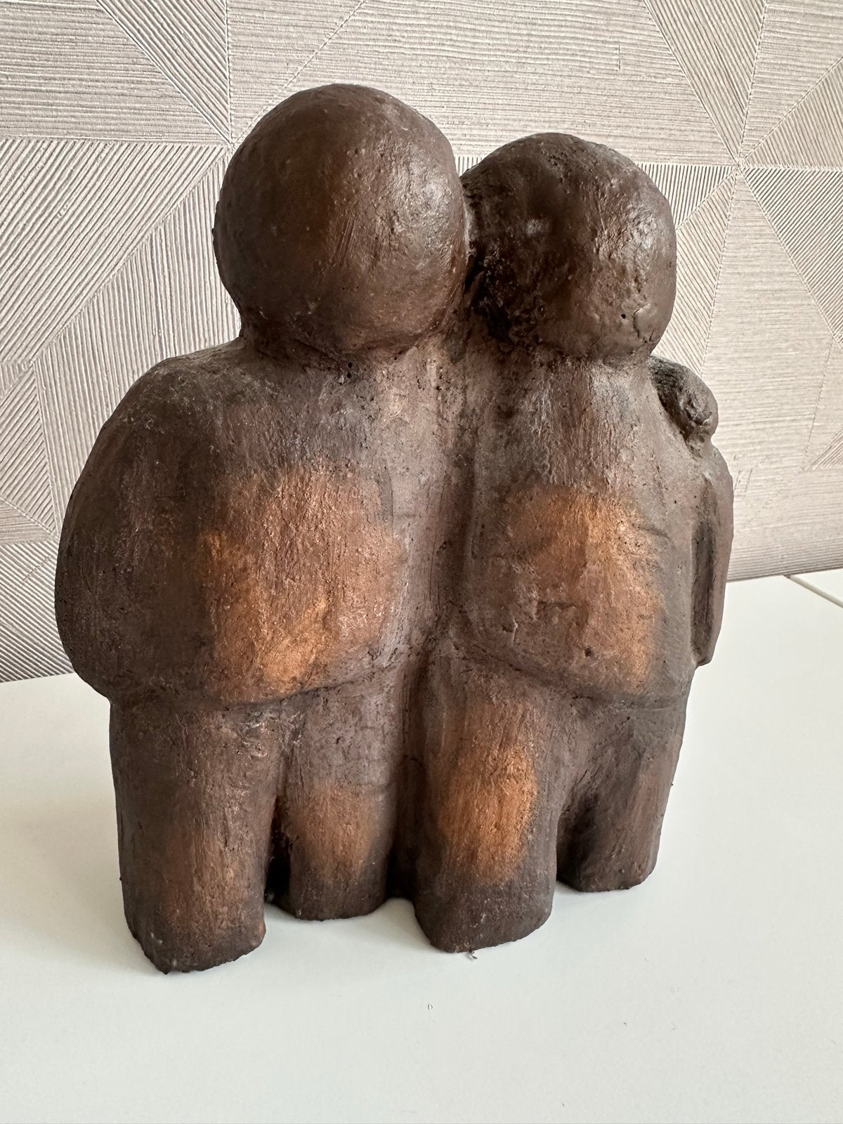Abstract sculptuur van twee figuren, Ophalen, Groep mensen, Handgemaakt, 20 - 50 cm