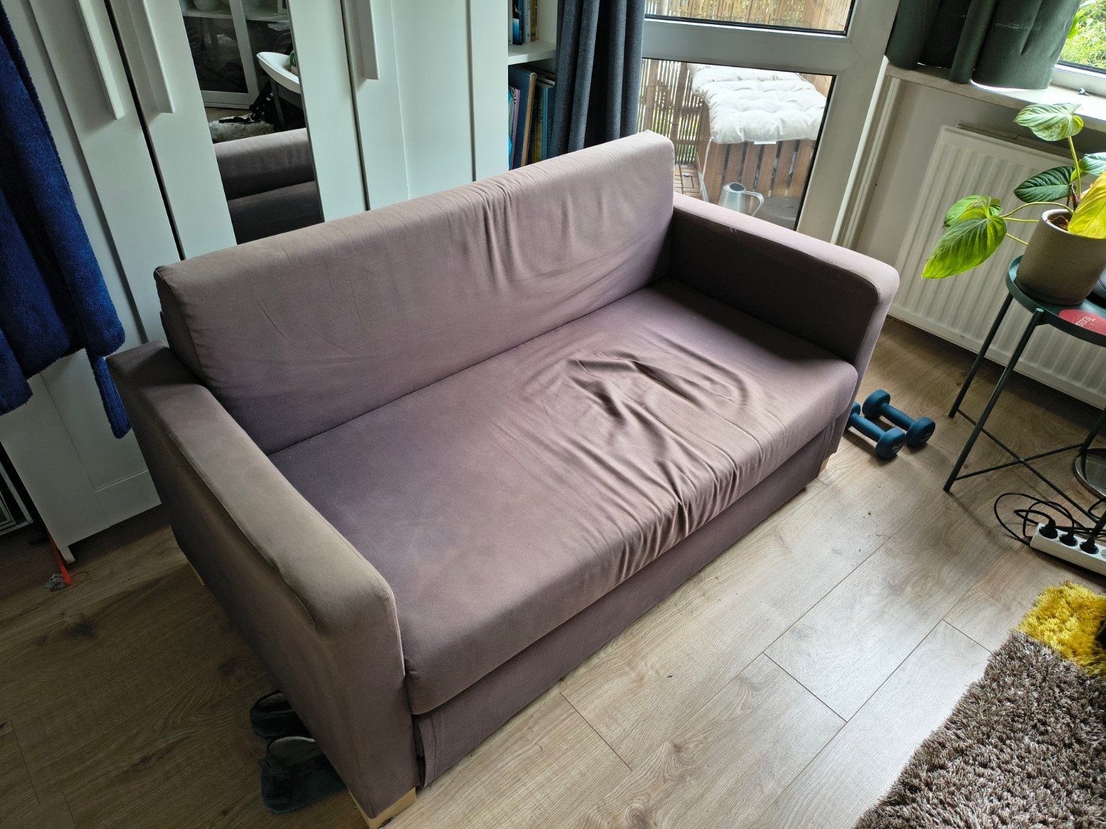 IKEA SOLSTA slaapbank - Taupe, Huis en Inrichting, Slaapkamer | Slaapbanken, Ophalen, Gebruikt, Beige, Tweepersoons