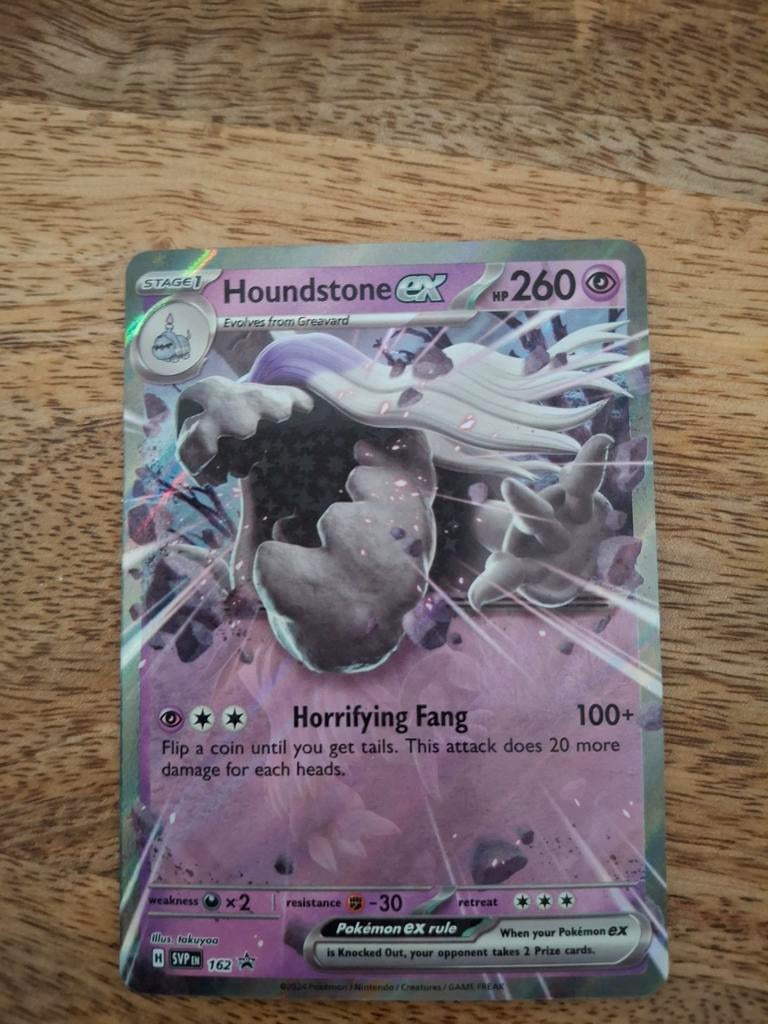 Pokémon Houndstone ex SVP 162 Promo Kaart, Ophalen of Verzenden, Zo goed als nieuw, Losse kaart