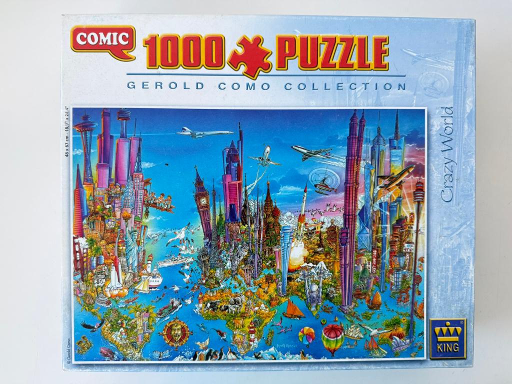 Puzzel Crazy World 1000 stukjes / Gerold Como Collection, Ophalen of Verzenden, 500 t/m 1500 stukjes, Gebruikt, Legpuzzel