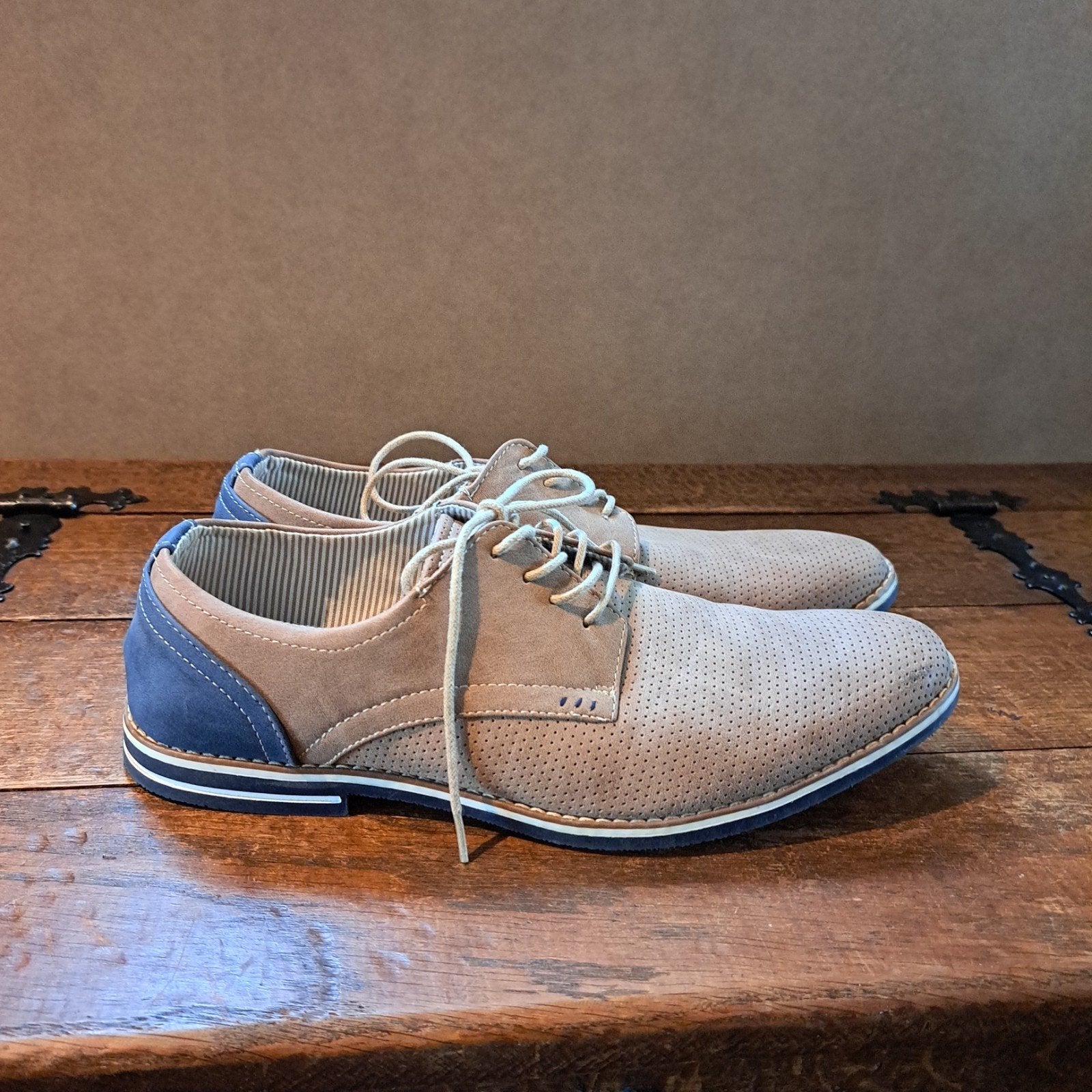 beige veterschoenen mt. 45, Kleding | Heren, Overige kleuren, Ophalen of Verzenden, Zo goed als nieuw, In Extenso