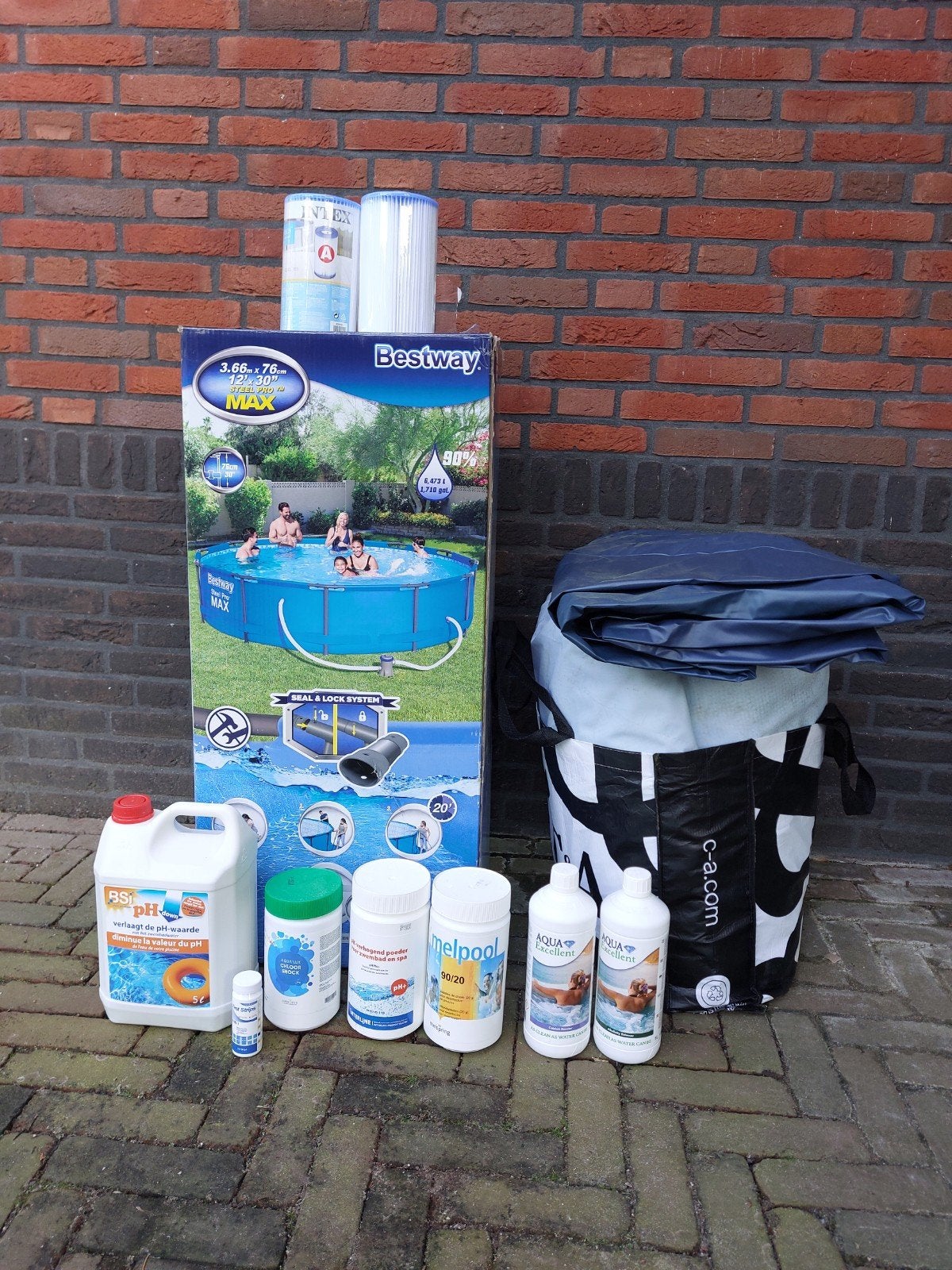 Buitenbad/ zwembad, Ophalen, Gebruikt, Minder dan 80 cm, Rond