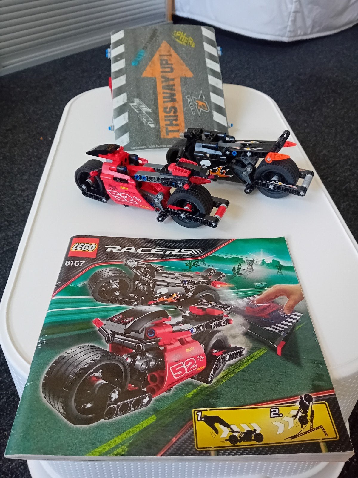 LEGO Racers 8167: Red en Black Street Rebel Motorfietsen, Kinderen en Baby's, Gebruikt, Lego, Ophalen of Verzenden, Racers