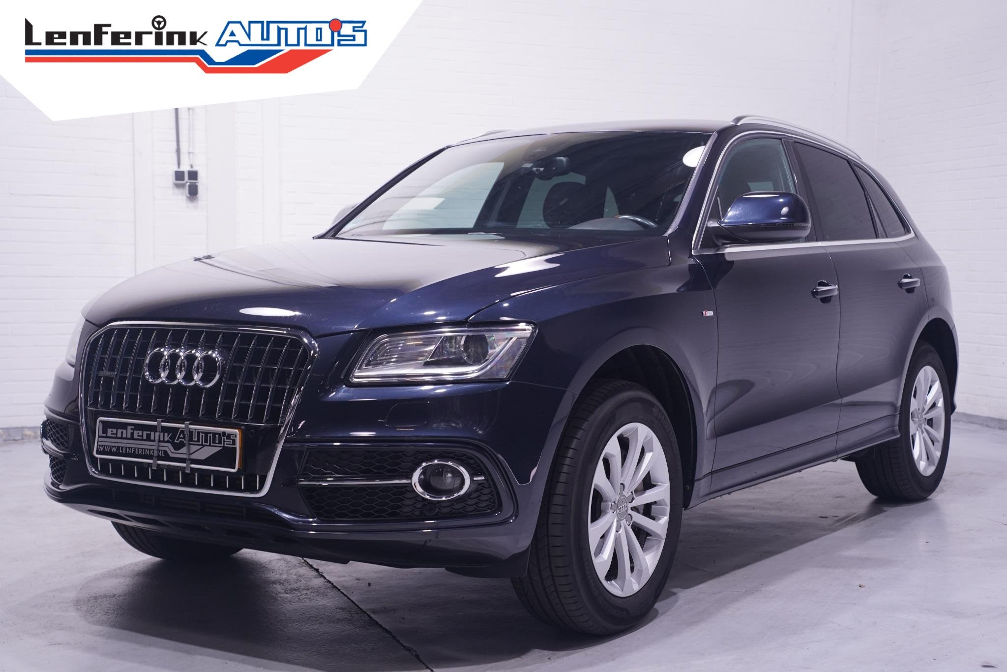 Audi Q5 2.0 TFSI quattro S Line Sport Navi Camera Leder Stoe, Gebruikt, Zwart, 4 cilinders, Blauw