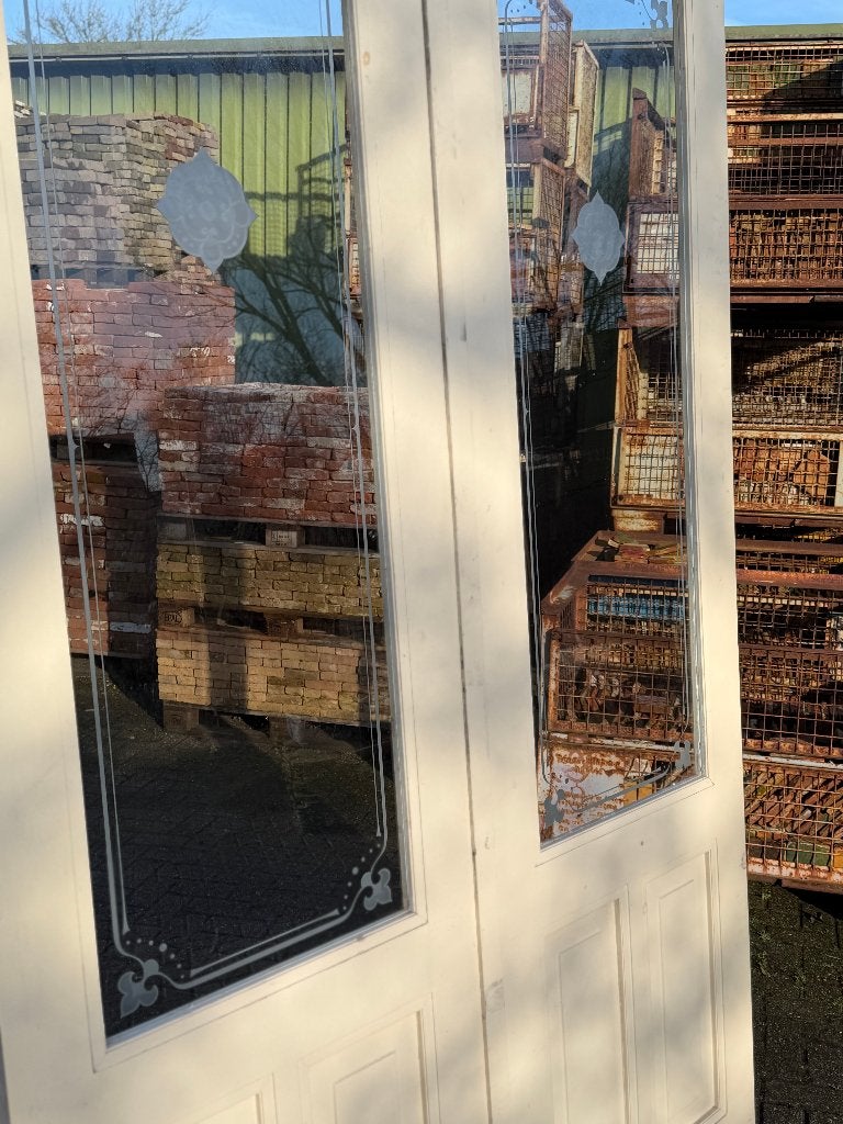 Set schuif / en-suite deuren met geëtst glas 269x170cm., Ophalen