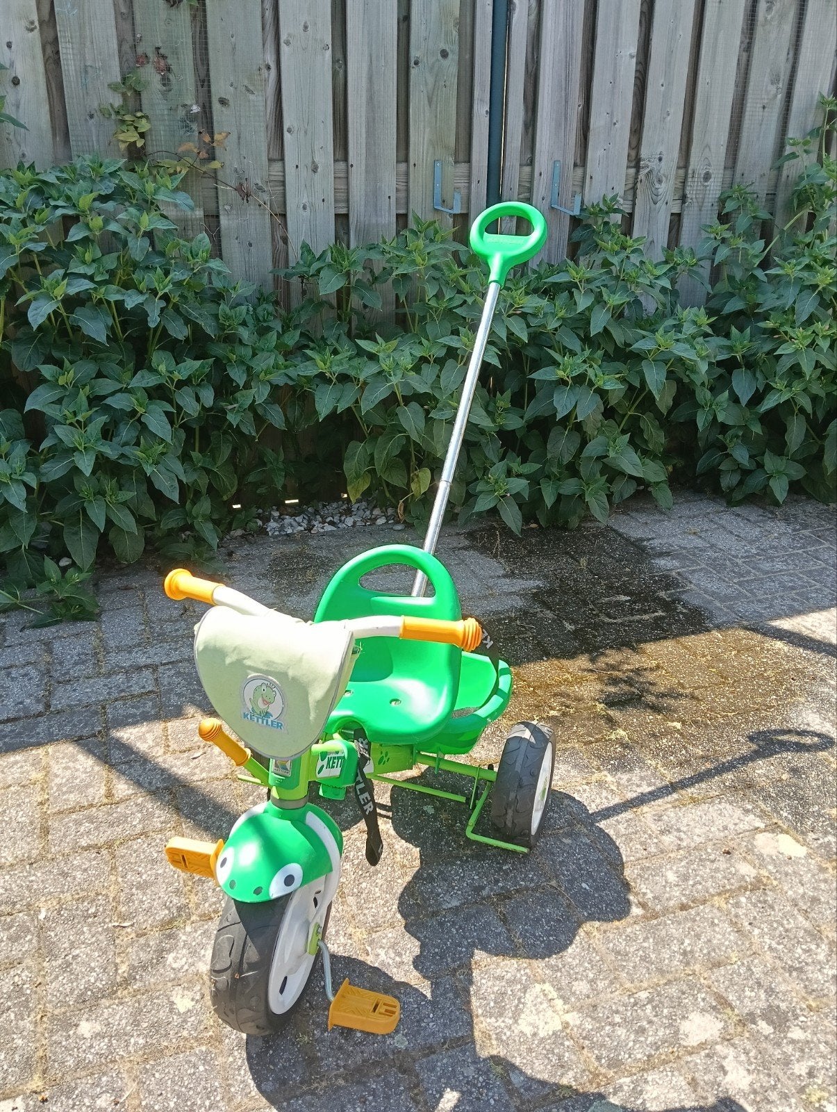 Kettler driewieler met duwstang - Groen, Ophalen, Gebruikt, Overige typen