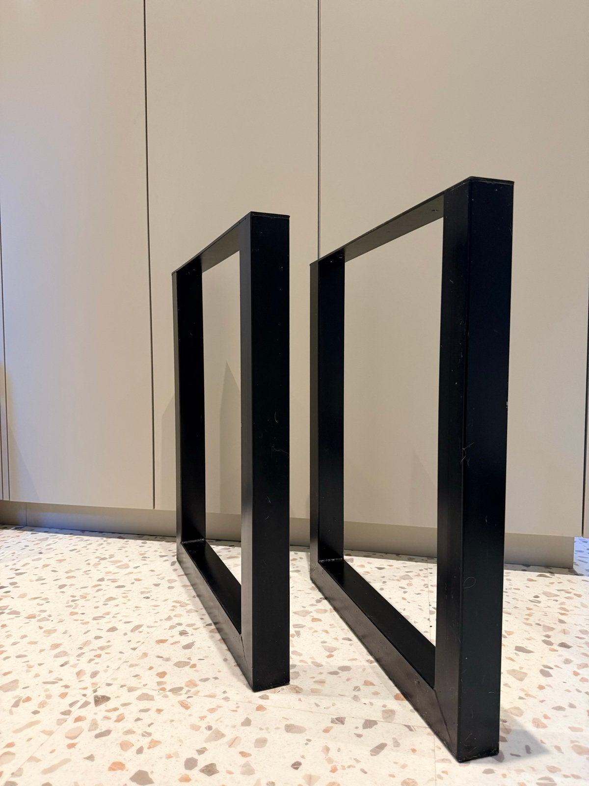 Zwarte metalen (RVS)  tafelframe U poten (2 stuks), Huis en Inrichting, Ophalen, Tafelpoot, Minder dan 50 cm, 50 tot 100 cm