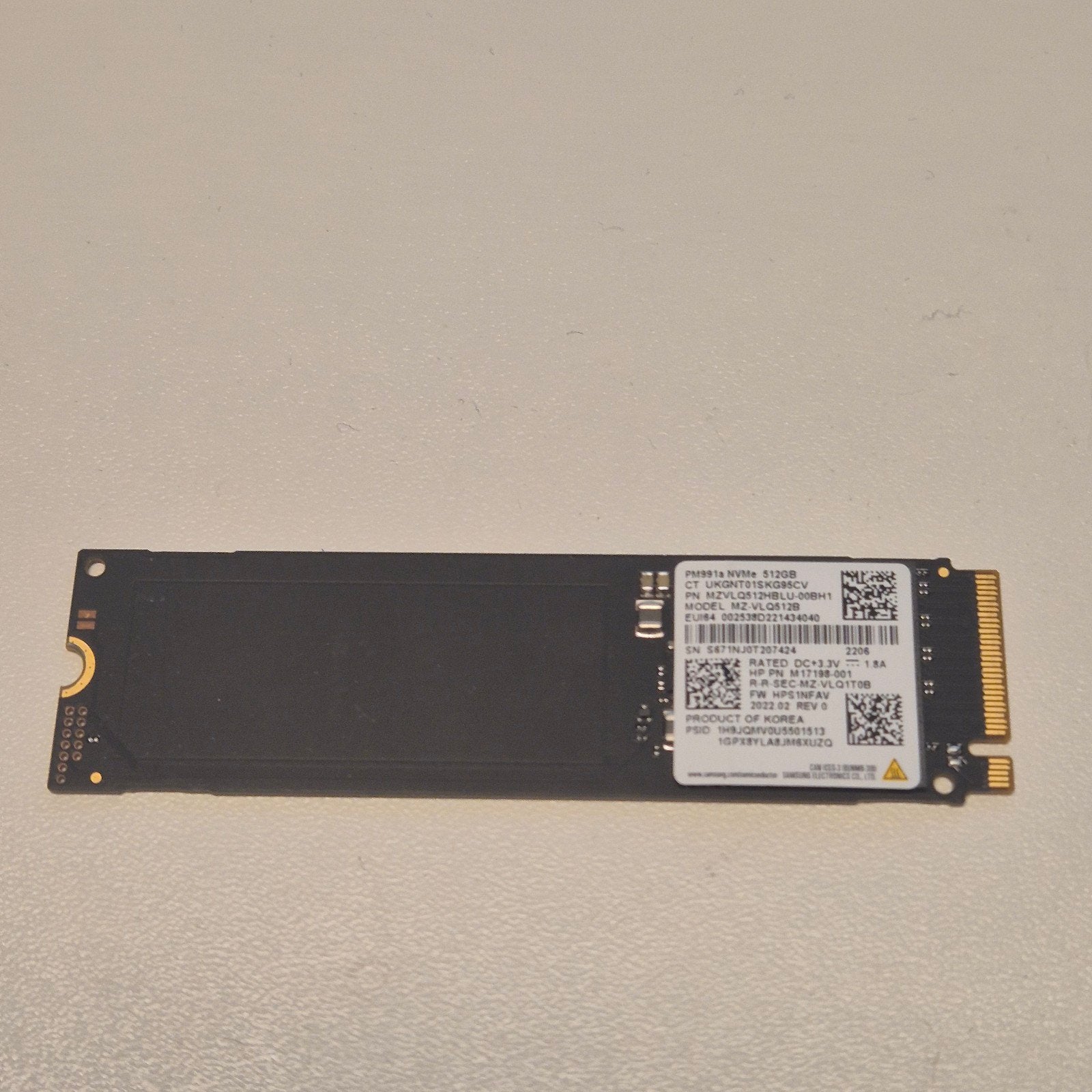 Samsung PM991a 512GB Nvme SSD 2280, Intern, Gebruikt, Verzenden, 512GB
