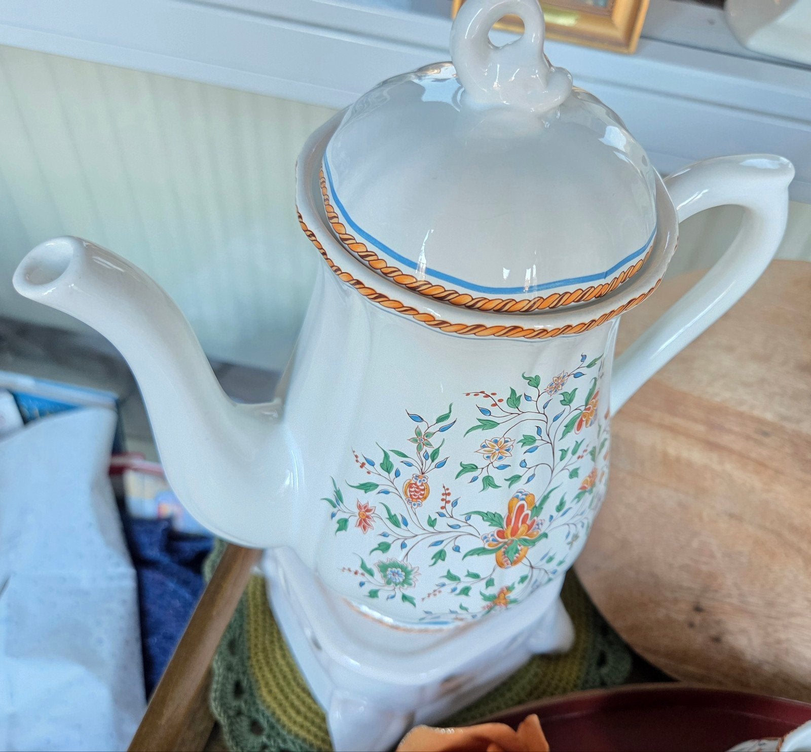 Gien Sainfoin koffieserviesje plus 6 kopjes/sch puntgaaf!, Ophalen of Verzenden