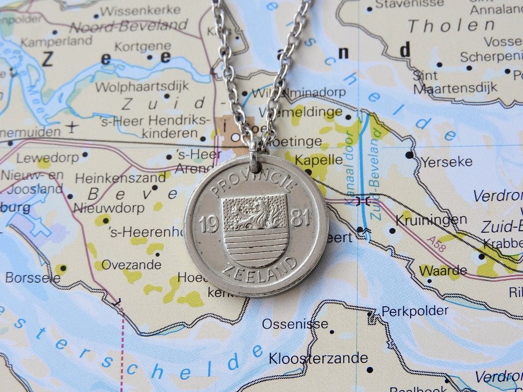 Zeeland provincie munt ketting | sleutelhanger (1981), NL, Nieuw, Ophalen of Verzenden, Info@handmadebycharlie.nl