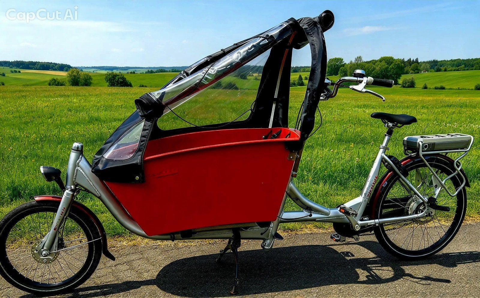 Fijne electrische bakfiets voor kinderen-hond, Fietsen en Brommers, Ophalen, Gebruikt, 4 kinderen of meer