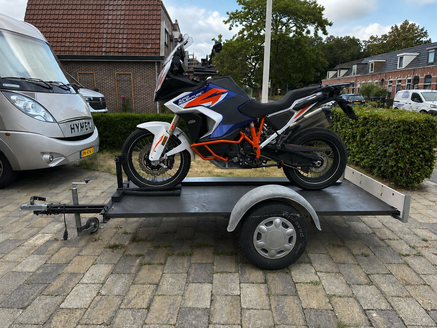Motorfietsaanhanger met wielklem uitvoering, Motoren, Onderdelen | Merk-onafhankelijk, Ophalen, Gebruikt
