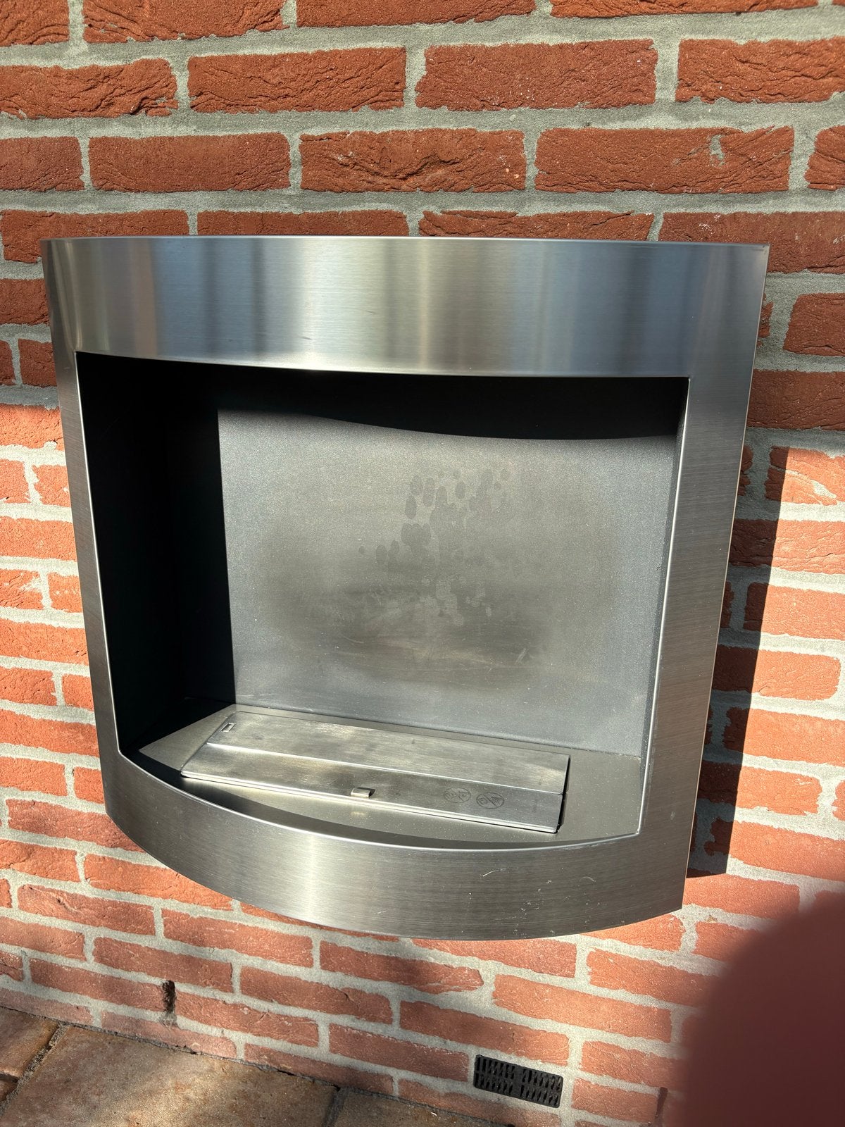 Bio-ethanol Kachel - Wandmodel RVS, Huis en Inrichting, Kachels, Ophalen, Gebruikt, Overige brandstoffen, Hangend