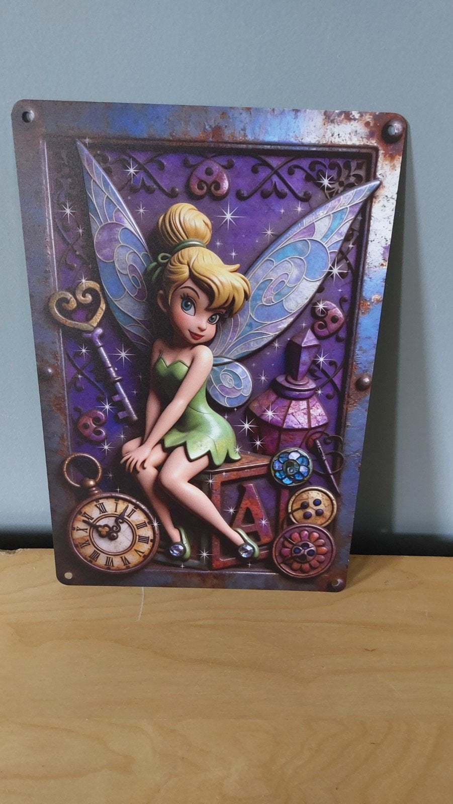 Nieuw Tinkerbell metalen bord 20x30cm, Ophalen of Verzenden, Nieuw