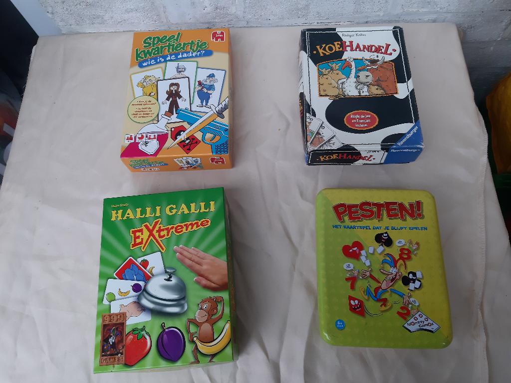 Halli Galli, koehandel, pesten, speelkwartiertje, Een of twee spelers, Ophalen, Gebruikt, Reisspel