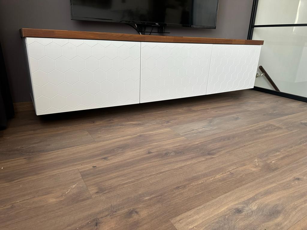 IKEA Besta TV-meubel met Vassviken deurtjes, Ophalen, Gebruikt, 150 tot 200 cm, Minder dan 100 cm