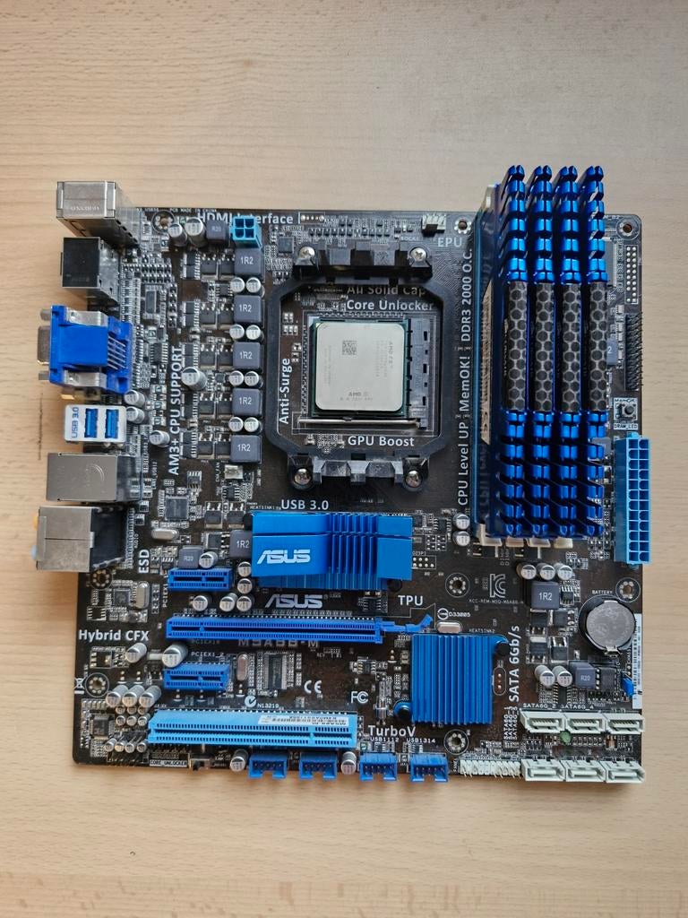 Asus M5A88-M Moederbord met AMD FX 8320 CPU en 16GB DDR3, Ophalen, Gebruikt, AMD, DDR3