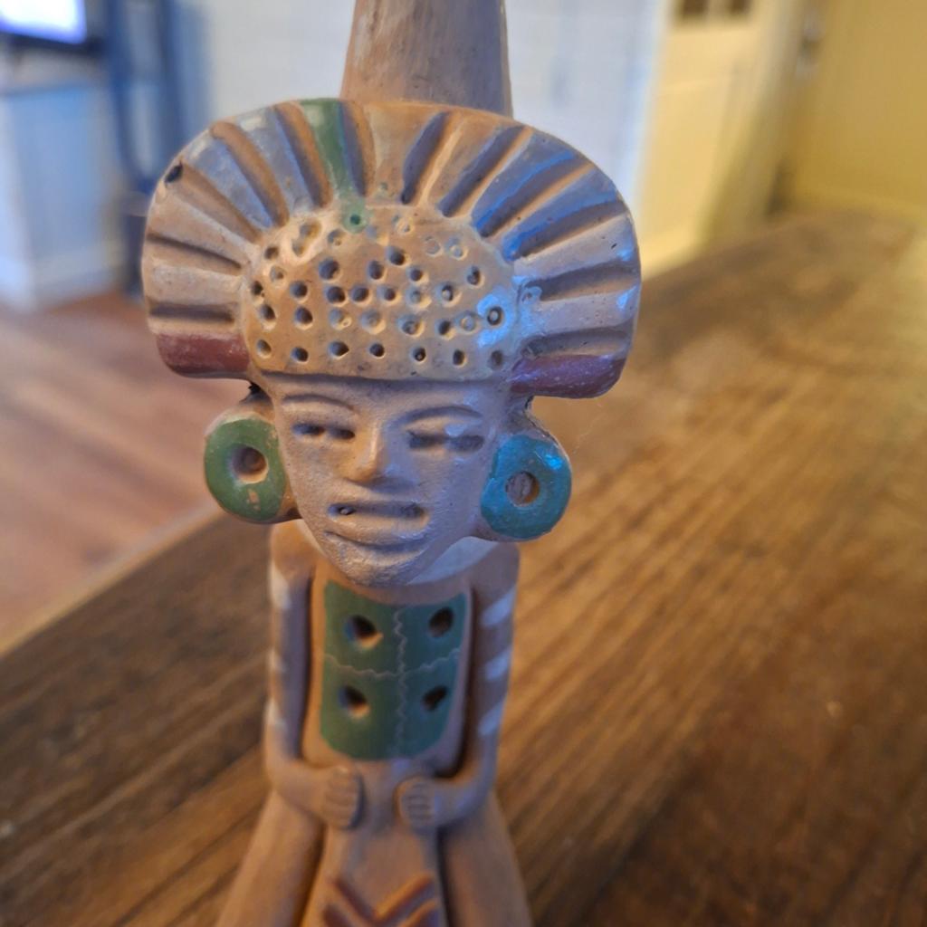 Mexicaans Ateekse of Maya Terra Cotta fluit 16x6 cm groot, Ophalen of Verzenden
