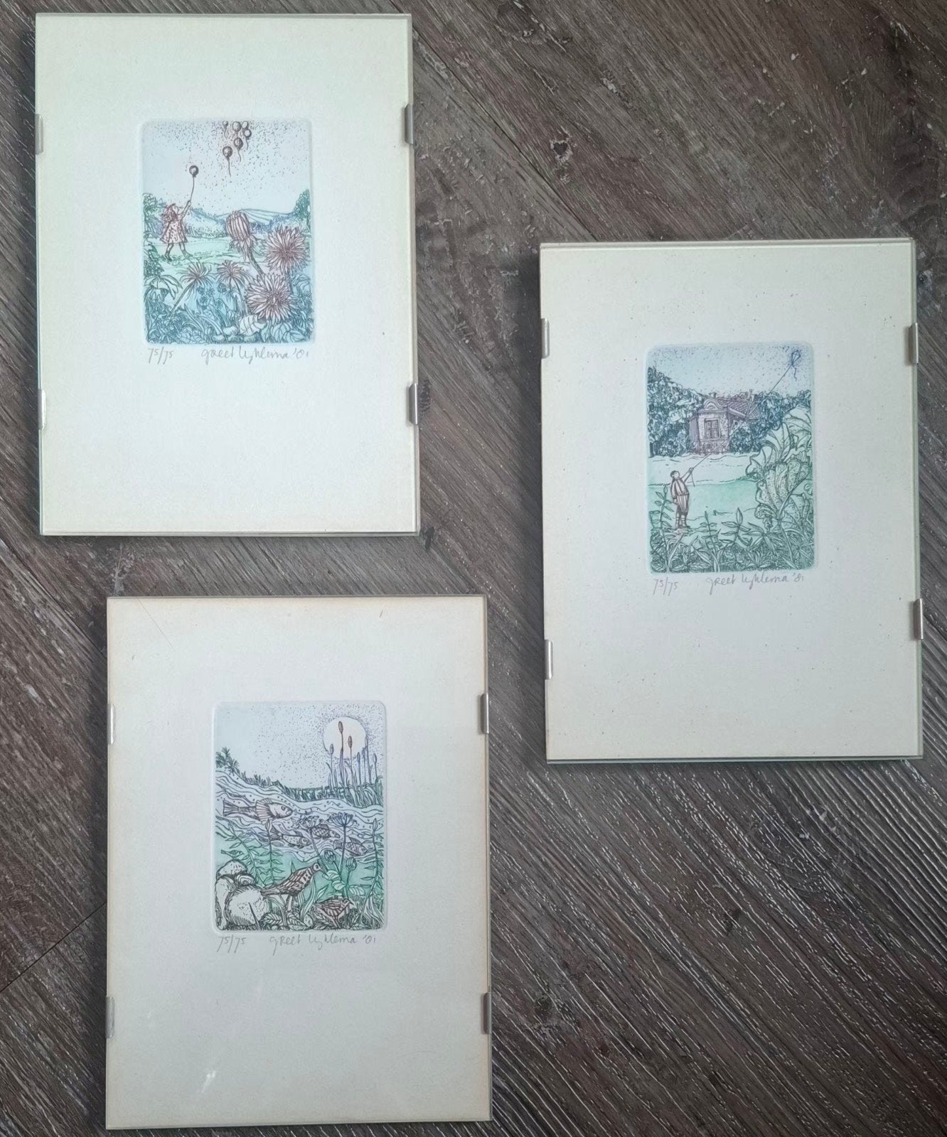 3 Etsen van Greet Lyklema 1981., Ophalen of Verzenden