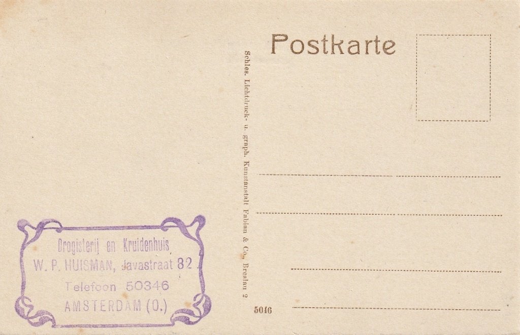 REKLAME DROGISTERIJ KRUIDENHUIS  JAREN 20 ZEER MOOIE KAART 2, Ophalen of Verzenden, 1920 tot 1940, Ongelopen, Overige thema's