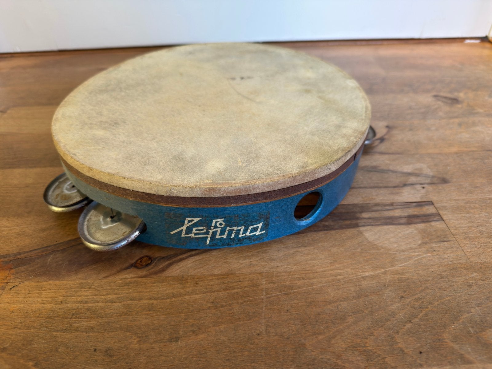 Vintage Defima tamboerijn met natuurvel, Ophalen, Gebruikt