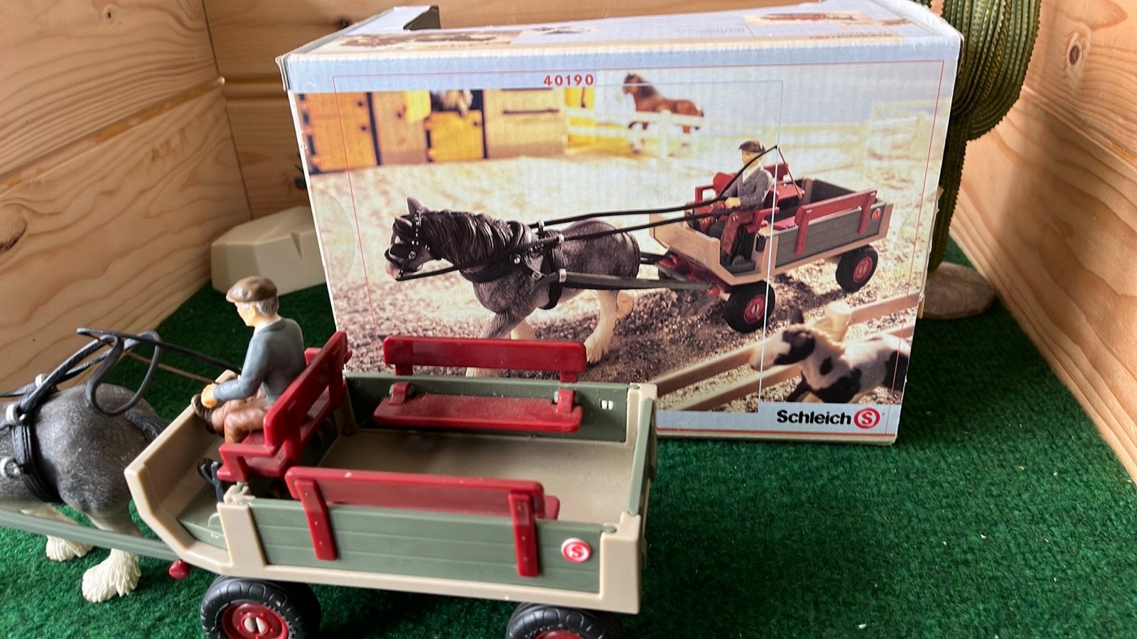 Schleich Paard met Wagen en Boer - Zo goed als nieuw, Ophalen of Verzenden, Zo goed als nieuw