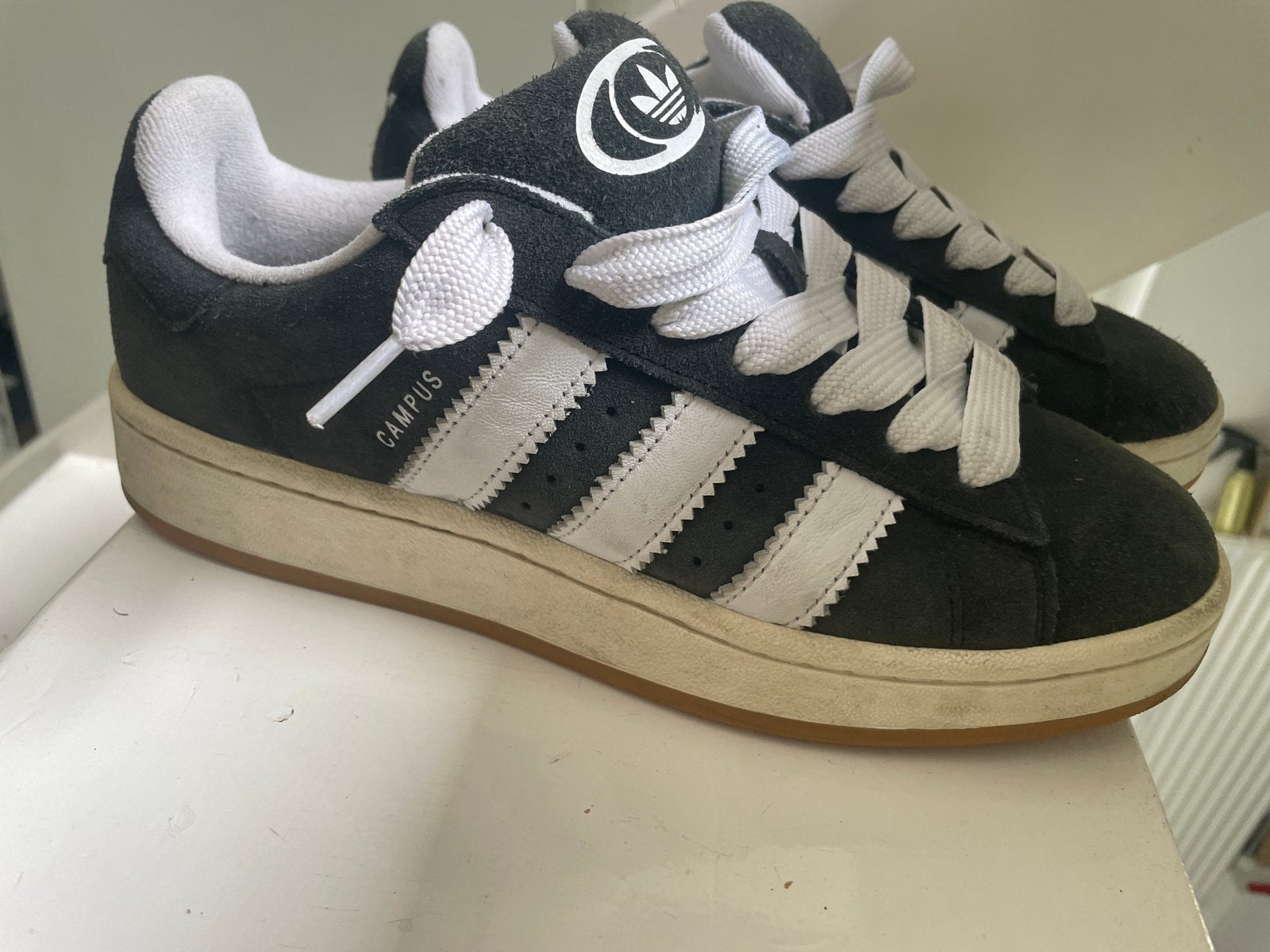 Adidas Campus sneakers - Donkerblauw/zwart - Maat 41 unisex, Ophalen of Verzenden, Zo goed als nieuw, Blauw, Sneakers of Gympen