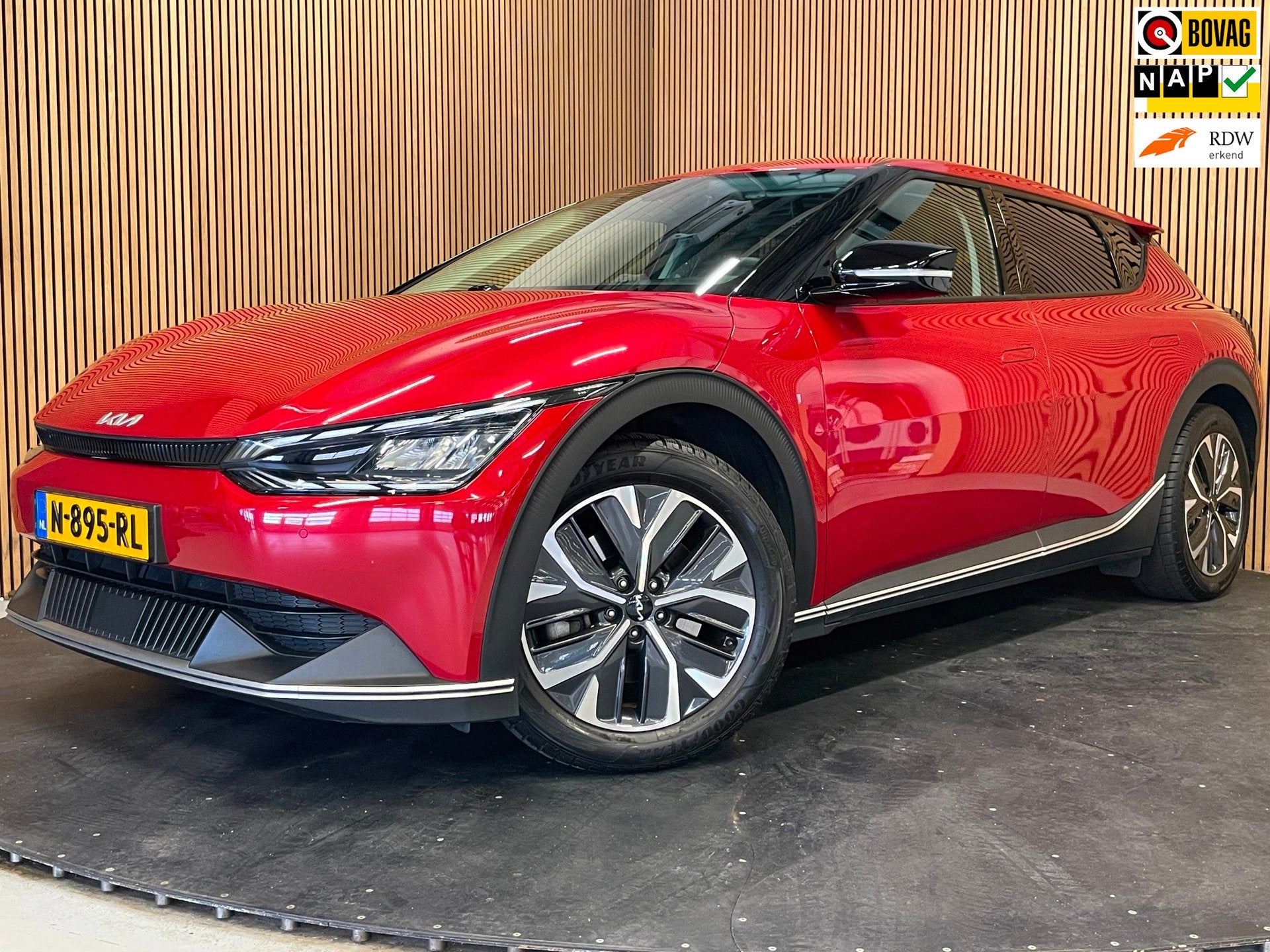 Kia EV6 58 kWh|100% SOH|1/2 LEDER|ACC|ANDROID+APPLE CARPLAY|, Auto's, Kia, Automaat, 966 min, Gebruikt, Leder en Stof