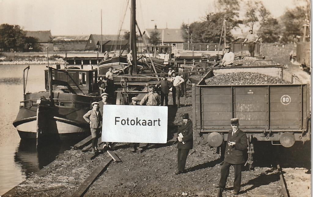 Fotokaart Ewijcksluis - haven - op- en overslag - topkaart, Verzamelen, Ansichtkaarten | Nederland, Verzenden, Voor 1920, Ongelopen