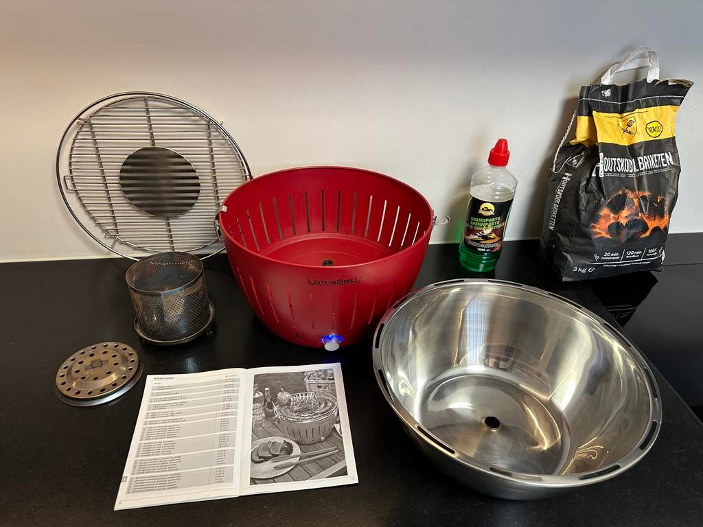 LotusGrill bbq barbecue rookvrij met ventilator, Tuin en Terras, Ophalen