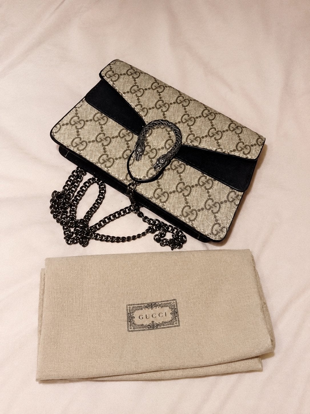 Gucci Dionysus GG Supreme Super Mini Tas, Ophalen of Verzenden, Zo goed als nieuw, Beige, Schoudertasje