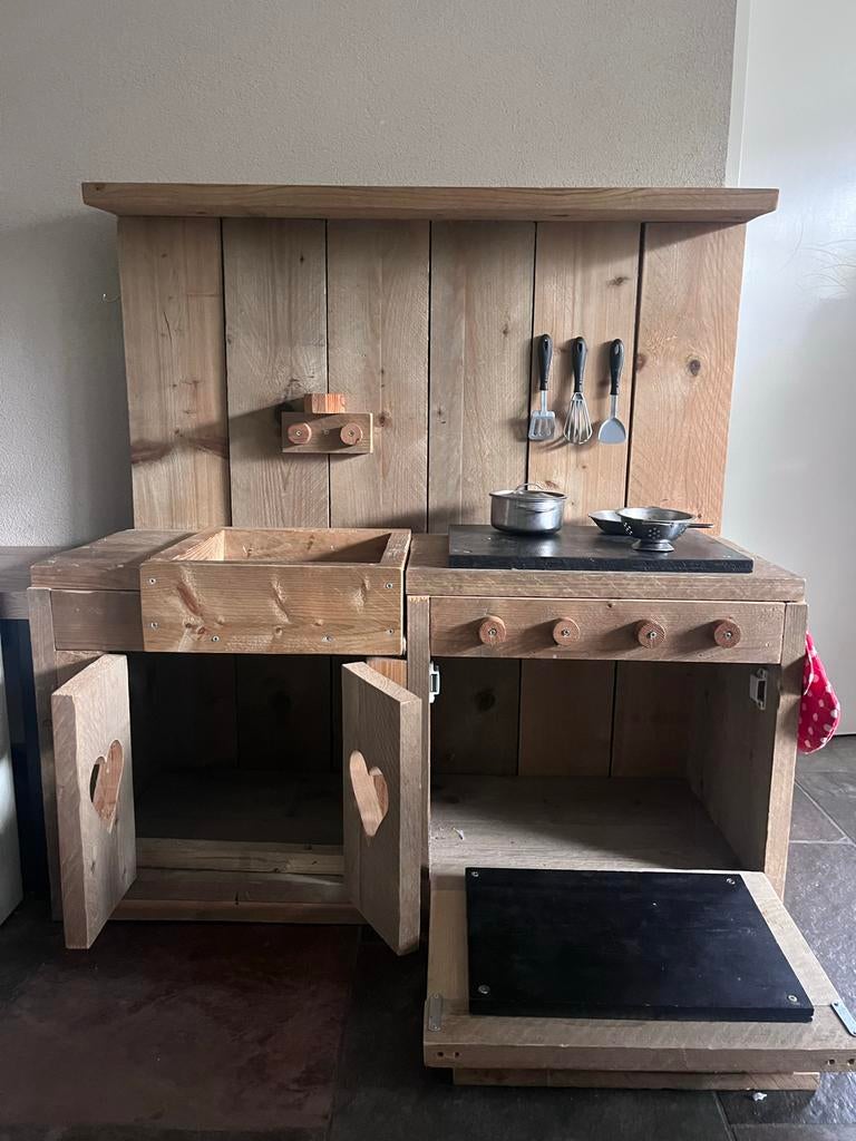 Houten Speelkeuken met Accessoires, Ophalen, Zo goed als nieuw, Hout, Speelkeuken