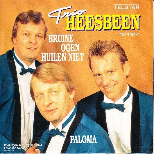 trio heesbeen - bruine ogen huilen niet/paloma (piraat/1991), Fotohoes, Ophalen of Verzenden, Zo goed als nieuw, Nederlandstalig