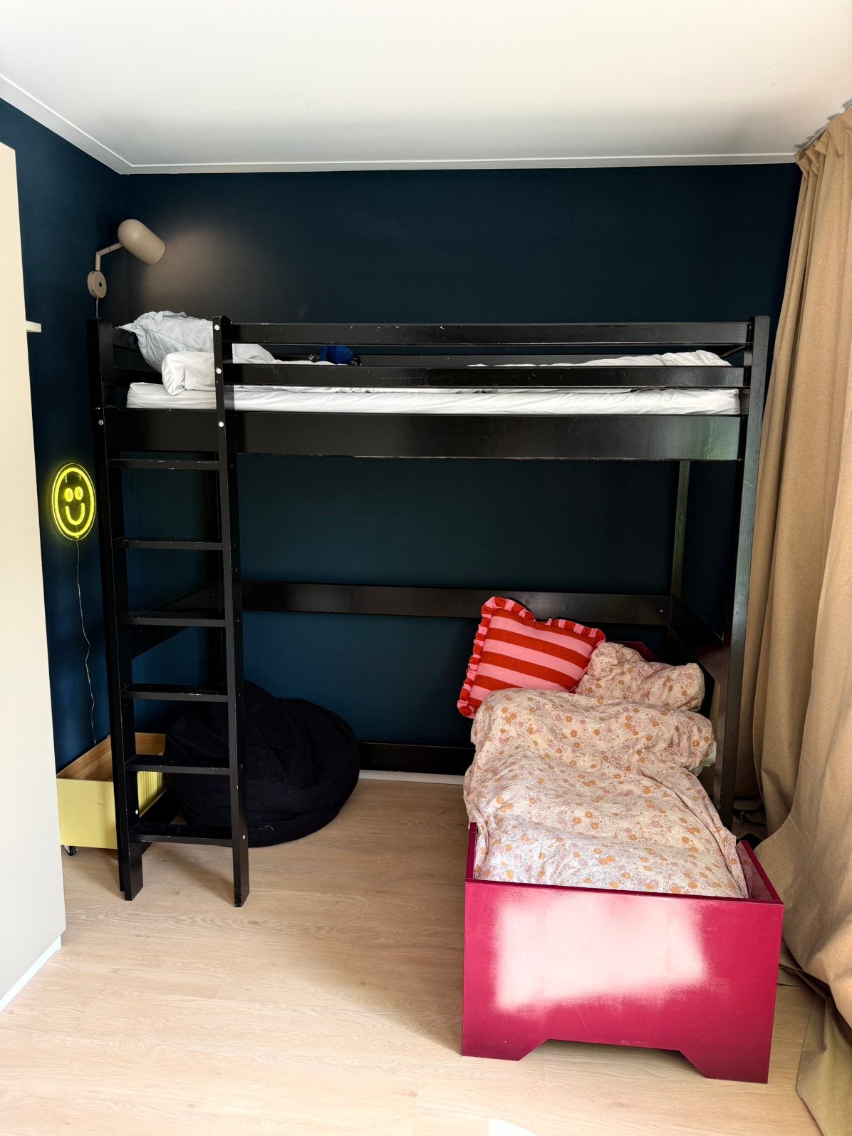 Hoogslaper, Ophalen, Eenpersoons, Zo goed als nieuw, 90 cm