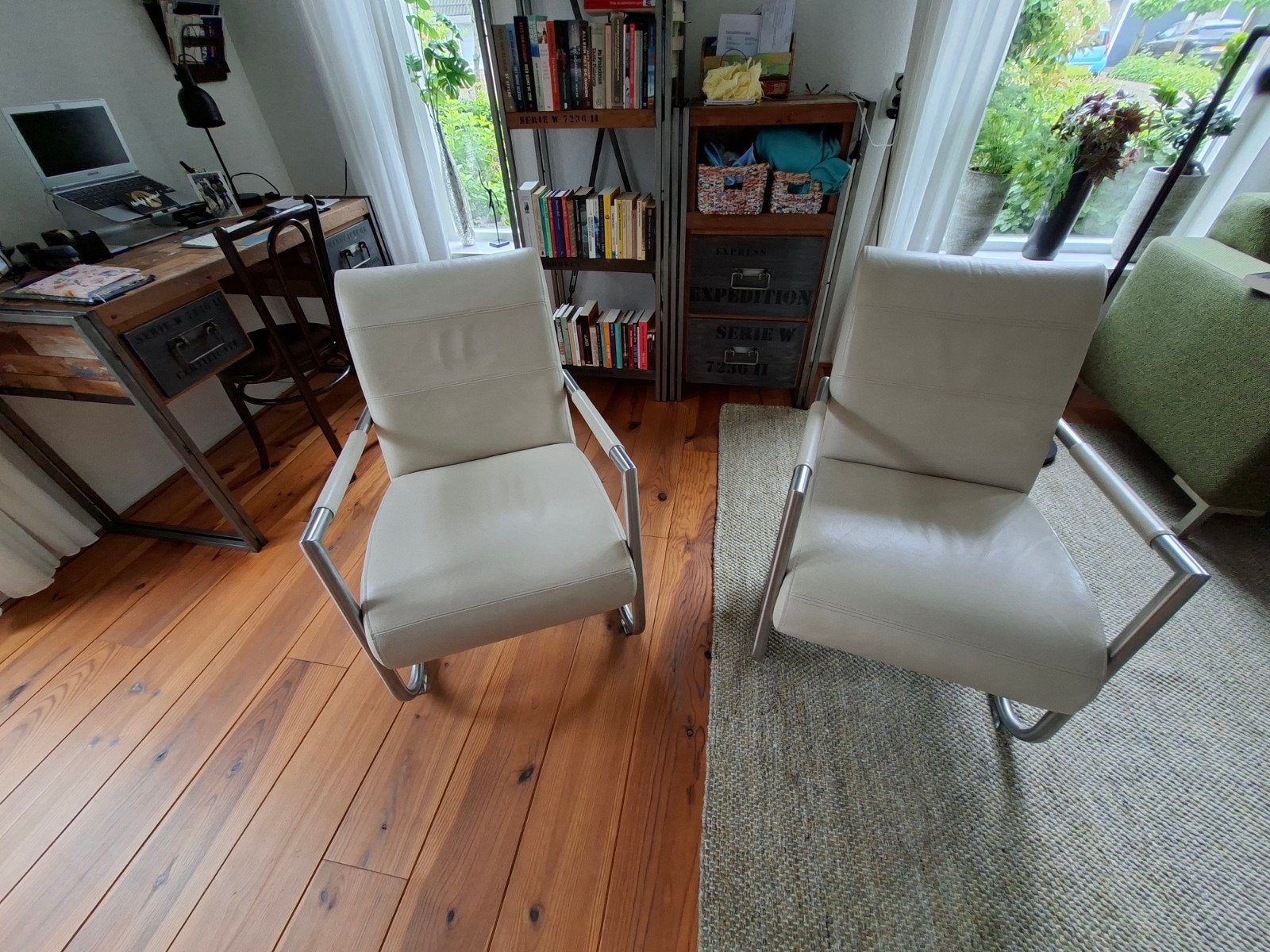 2x H&H Leren Fauteuils - Zo goed als nieuw, Ophalen, Modern, Comfortabel, Twee, Overige kleuren